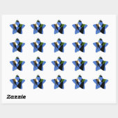 Sticker Étoile Bleu Africain Tribal Motif Motif Art Imprimer (Feuille)