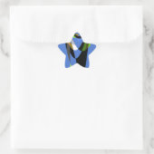 Sticker Étoile Bleu Africain Tribal Motif Motif Art Imprimer (Sac)