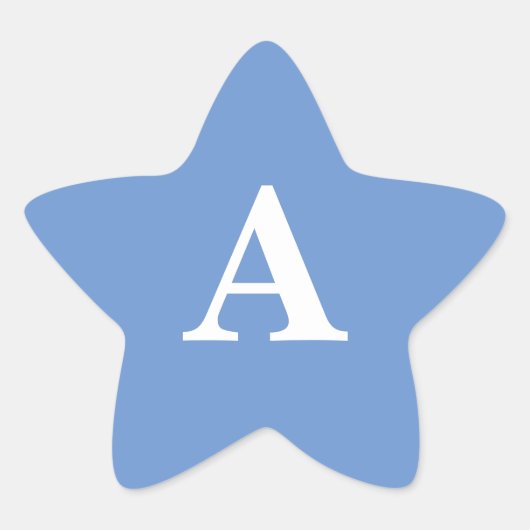 Sticker Étoile Bleu de Barbeau Monogramme Initiale Blanc Personna (Devant)