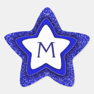 Sticker Étoile Bleu parties scintillant étoile personnalisable mo