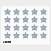 Sticker Étoile Bleu Poussiéreux Monogramme Initial Minimal Tendan (Feuille)