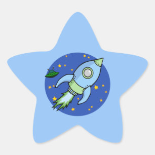 Sticker étoile bleu roquette