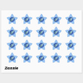 Sticker étoile bleu roquette (Feuille)