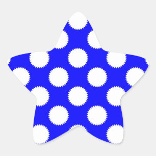 Sticker Étoile Bleu Royal et pois blanc