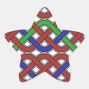 Sticker Étoile Bleu, vert et rouge céleste noeuds