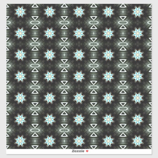 Sticker étoile bleue éclatée sur noir (Feuille)