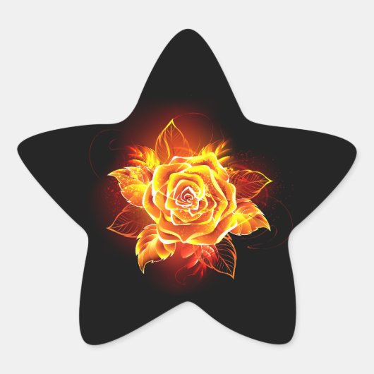 Sticker Étoile Blooming Fire Rose (Devant)