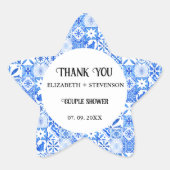 Sticker Étoile Blue tile Lemon couple douche merci (Devant)