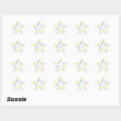 Sticker Étoile Blue & Yellow Original Buttons Star Handmade (Feuille)