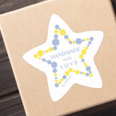 Sticker Étoile Blue & Yellow Original Buttons Star Handmade