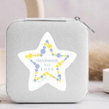 Blue & Yellow Original Buttons Star Handmade 