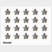 Sticker Étoile Bluebirds en hiver Vintage Noël (Feuille)