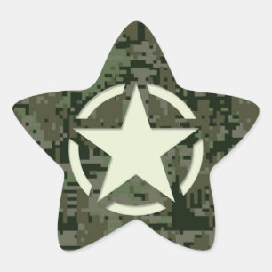 Sticker Étoile Bois numérique Star Stencil