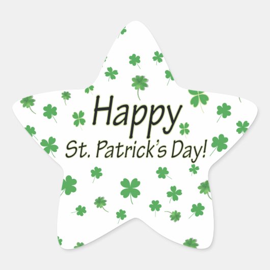 Sticker Étoile Bon Jour de la Saint Patrick (Devant)