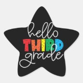 Sticker Étoile Bonjour 3e année - Jolie couleur de retour à l'éco (Devant)