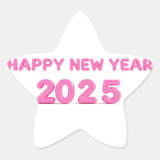 Sticker Étoile Bonne année 2025 arrière - plan transparent (Devant)