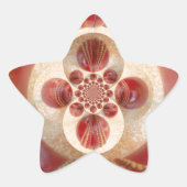 Sticker Étoile Boules de cricket rouge Art Abstrait Design d'impr (Devant)