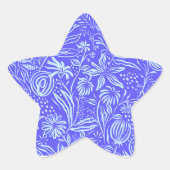 Sticker Étoile Bright blue-Lilac floral pattern (Devant)