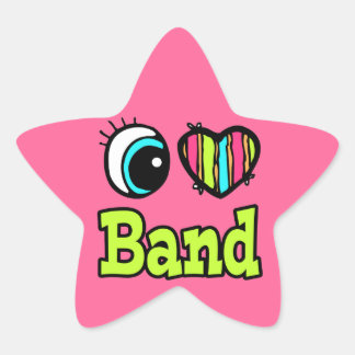 Sticker Étoile Bright Eye Heart I Love Band