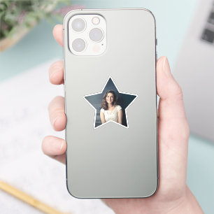 Sticker Étoile brillante avec photo Coupe personnalisée