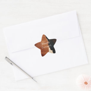 Sticker Étoile Brown Noir Noir Faux Cowhide