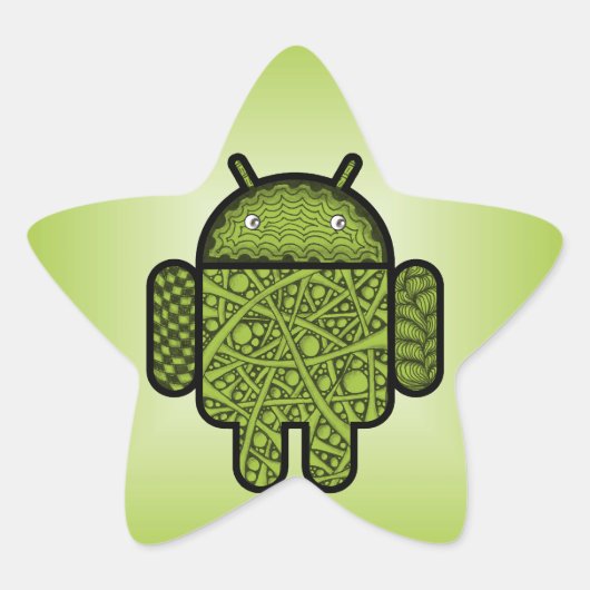 Sticker Étoile Bubbles Doodle Character pour le robot Android™ (Devant)
