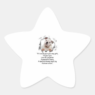 Sticker Étoile Bulldog Puppy mignonne Si Je Peux Vous Donner Des
