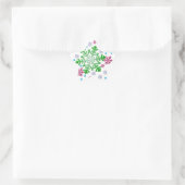 Sticker Étoile Burgundy Blue Green & Silver Snowflakes (Sac)