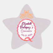 Sticker Étoile Butterflies Princess Tiara Crown Party Fifteenth (Devant)