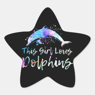 Sticker Étoile cadeau amant dauphin  cette fille aime dauphins fe
