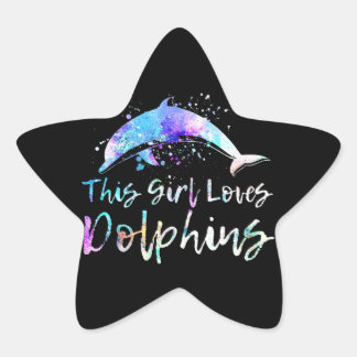 Sticker Étoile cadeau amant dauphin| cette fille aime dauphins fe