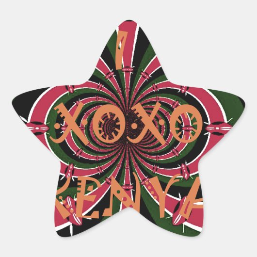 Sticker Étoile Cadeau de voyage kenyan - Conception de câblage et (Devant)