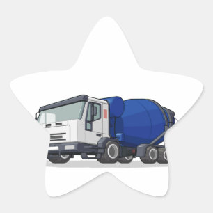 Sticker Étoile Camion Mélangeur de ciment
