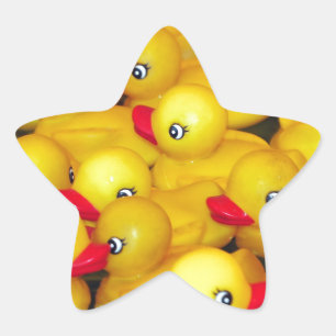 Sticker Étoile Canards en caoutchouc jaune mignon