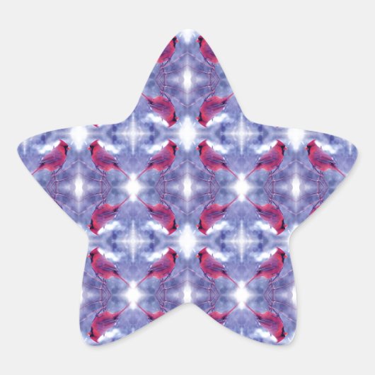 Sticker Étoile Cardinaux dans la neige (Devant)