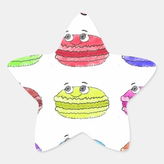 Sticker Étoile Caricature des Macarons (Devant)
