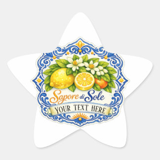 Sticker Étoile Carrelage Méditerranéen Citron –  Art à l'aquarell