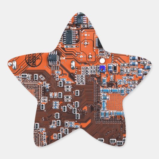 Sticker Étoile Carte circuit imprimé circuit orange PCB (Devant)
