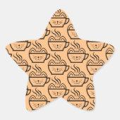 Sticker Étoile Cat Cafe motif (Devant)