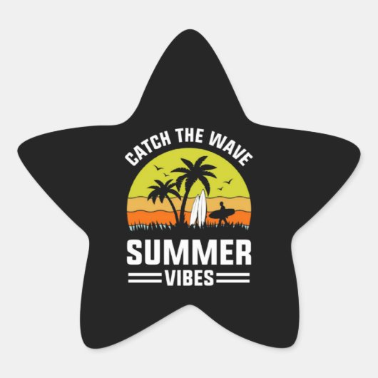 Sticker Étoile Catch The Wave Summer Vibes-64193 (Devant)