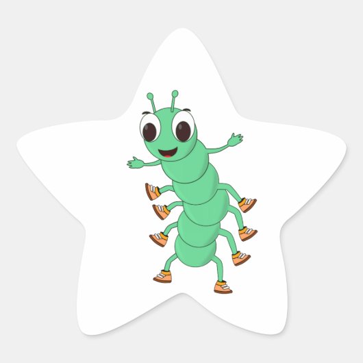 Sticker Étoile Caterpillar verte (Devant)