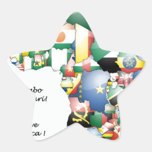 Sticker Étoile Célébration de l'Afrique dans le design des drapea