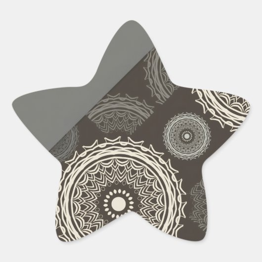 Sticker Étoile Cercles Gris Argent Abstrait (Devant)