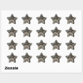 Sticker Étoile Cercles Gris Argent Abstrait (Feuille)
