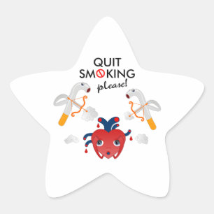 Sticker Étoile Cessez de fumer s'il vous plaît