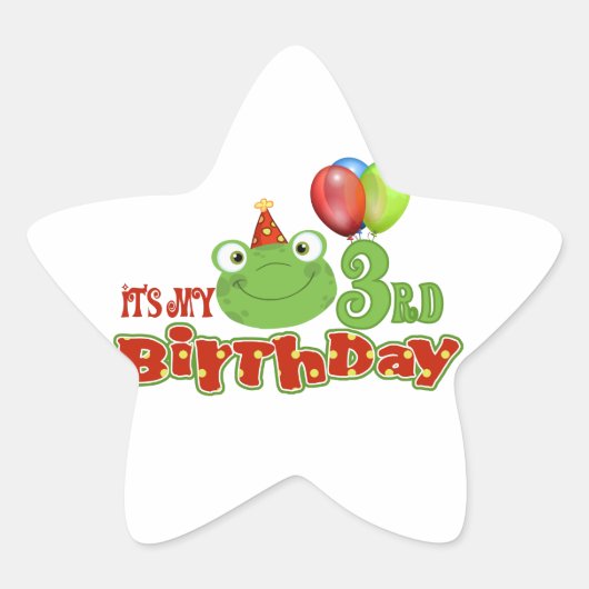Sticker Étoile C'est mon 3e anniversaire (Devant)