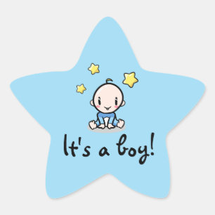 Sticker Étoile C'est un garçon !, petit garçon mignon, autocollan
