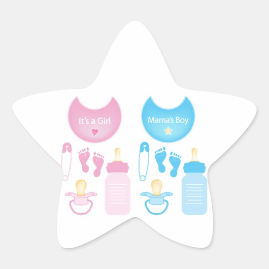 Sticker Étoile c'est une fille garçon (Devant)