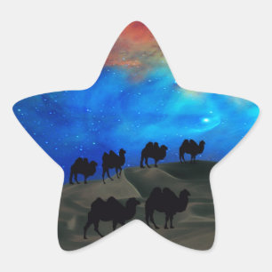 Sticker Étoile Chameaux de caravane de désert
