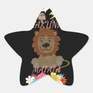 Sticker Étoile Charmant "Flora and Fauna Hakuna Matata" Lion bébé